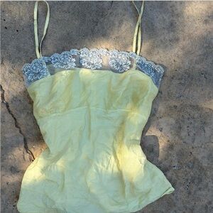 Dosa 100% silk Lace-Trim Cami Top